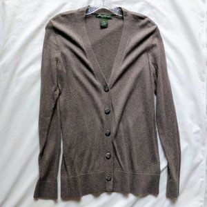 Eddie Bauer Taupe Cashmere Button Cardigan M